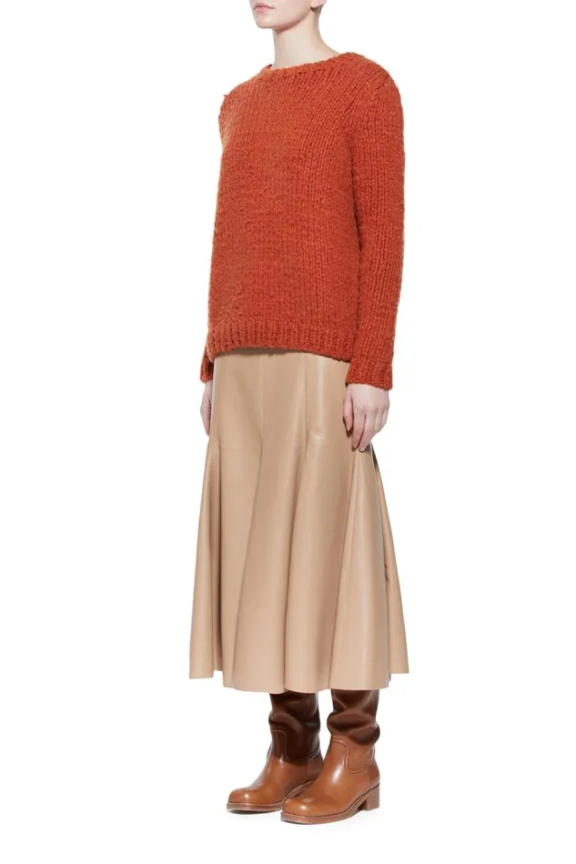 Gabriela Hearst Sweaters and Turtlenecks Women Lawrence Knit Sweater In Copper Welfat Cashmere
