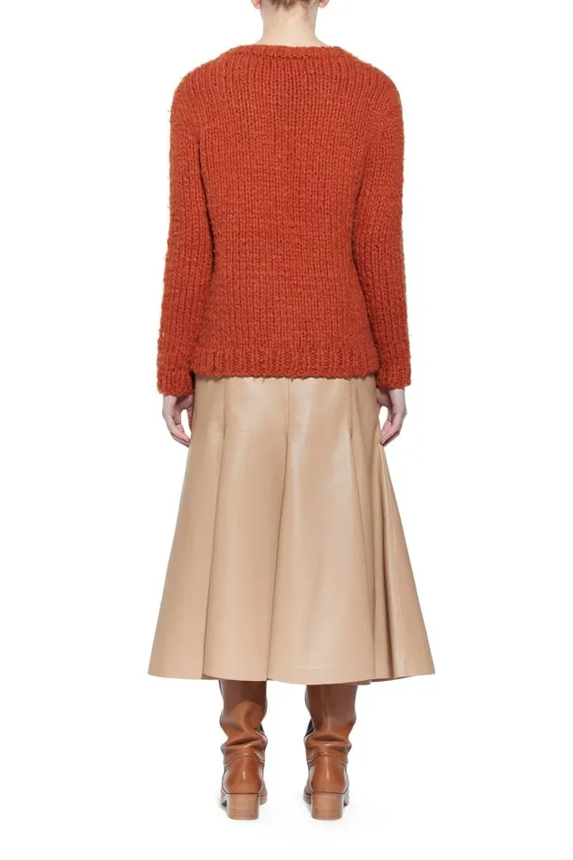 Gabriela Hearst Sweaters and Turtlenecks Women Lawrence Knit Sweater In Copper Welfat Cashmere