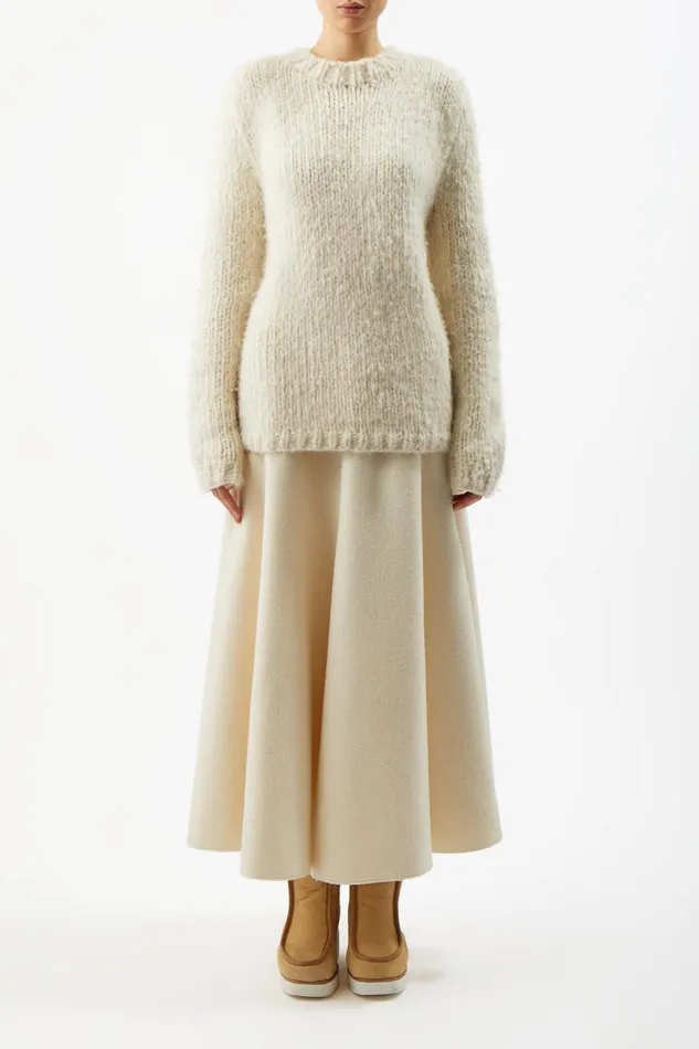 Gabriela Hearst Sweaters and Turtlenecks Women Lawrence Knit Sweater In Ivory Welfat Cashmere