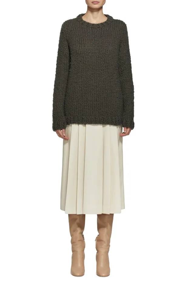 Gabriela Hearst Sweaters and Turtlenecks Women Lawrence Knit Sweater In Olive Welfat Cashmere