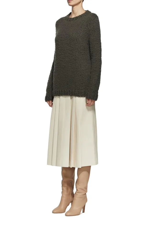 Gabriela Hearst Sweaters and Turtlenecks Women Lawrence Knit Sweater In Olive Welfat Cashmere