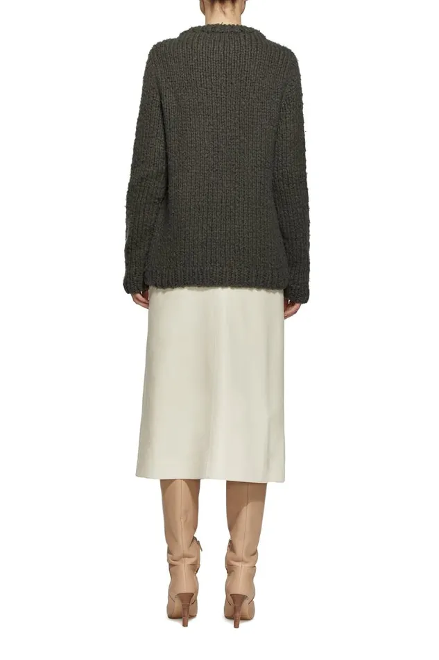 Gabriela Hearst Sweaters and Turtlenecks Women Lawrence Knit Sweater In Olive Welfat Cashmere