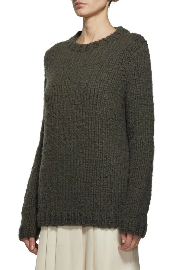Gabriela Hearst Sweaters and Turtlenecks Women Lawrence Knit Sweater In Olive Welfat Cashmere