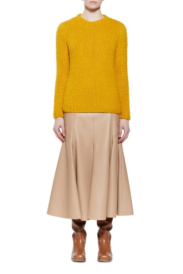 Gabriela Hearst Sweaters and Turtlenecks Women Lawrence Knit Sweater In Saffron Welfat Cashmere