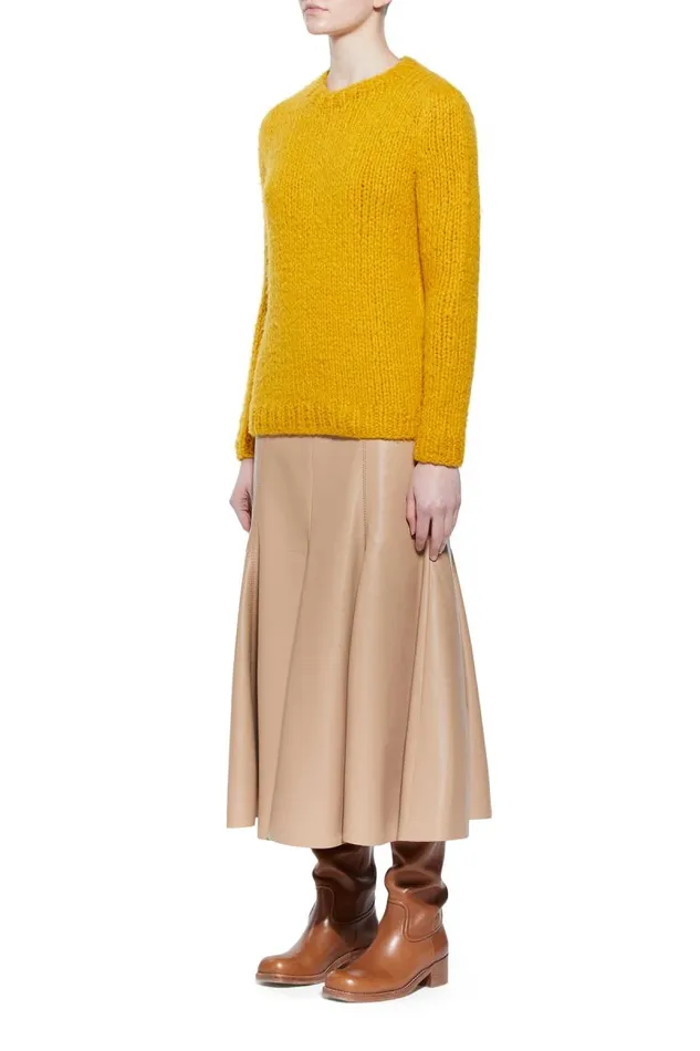 Gabriela Hearst Sweaters and Turtlenecks Women Lawrence Knit Sweater In Saffron Welfat Cashmere