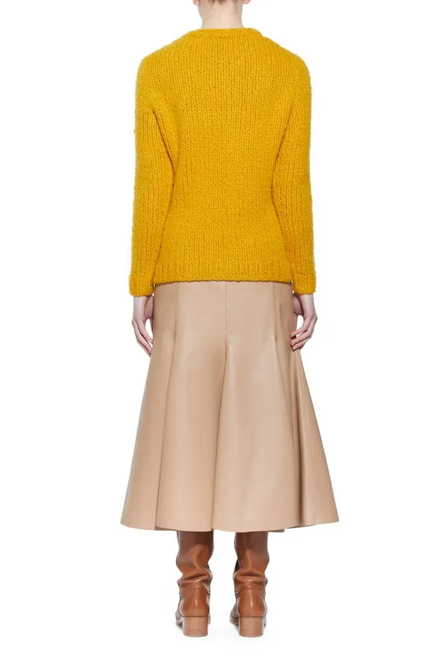 Gabriela Hearst Sweaters and Turtlenecks Women Lawrence Knit Sweater In Saffron Welfat Cashmere