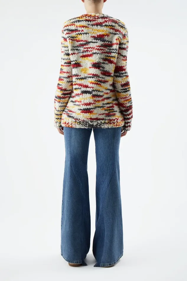 Gabriela Hearst Sweaters and Turtlenecks Women Lawrence Knit Sweater In Space Dye Fire Multi Welfat Cashmere