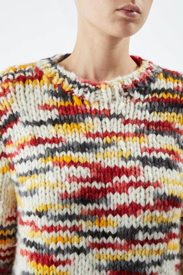 Gabriela Hearst Sweaters and Turtlenecks Women Lawrence Knit Sweater In Space Dye Fire Multi Welfat Cashmere