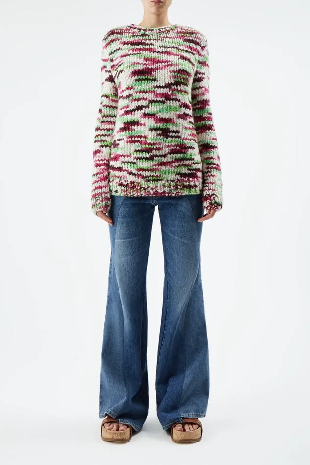 Gabriela Hearst Sweaters and Turtlenecks Women Lawrence Knit Sweater In Space Dye Jewel Multi Welfat Cashmere