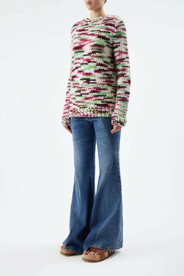 Gabriela Hearst Sweaters and Turtlenecks Women Lawrence Knit Sweater In Space Dye Jewel Multi Welfat Cashmere