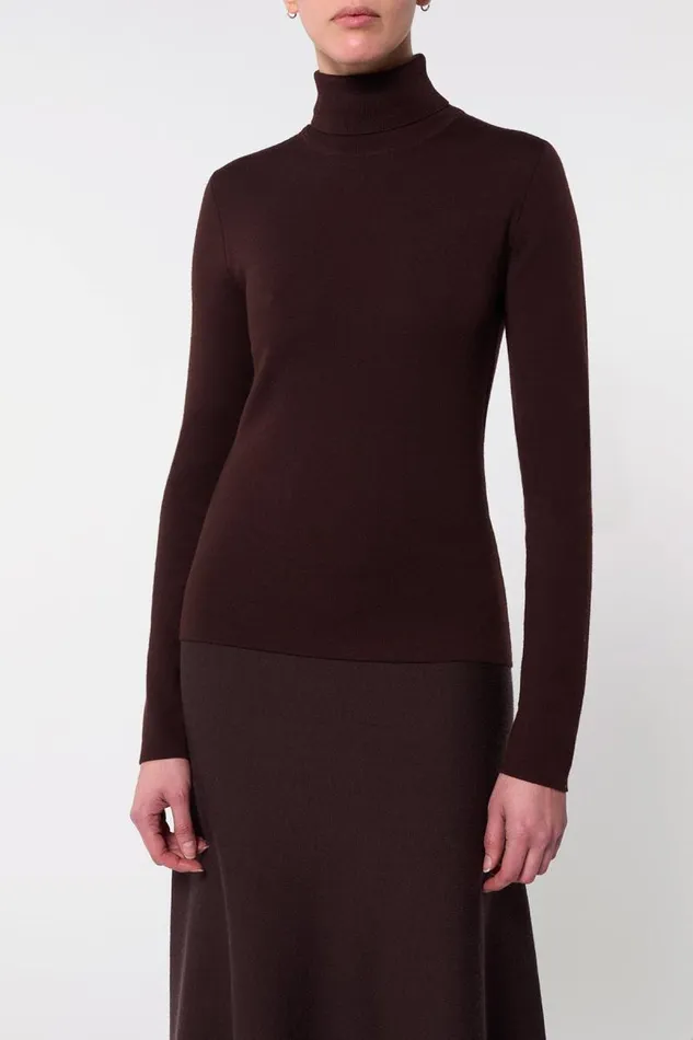 Gabriela Hearst Sweaters and Turtlenecks Women May Knit Turtleneck In Chocolate Merino Wool Cashmere