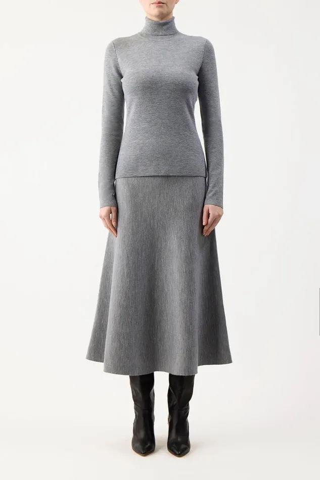 Gabriela Hearst Sweaters and Turtlenecks Women May Knit Turtleneck In Heather Grey Merino Wool Cashmere
