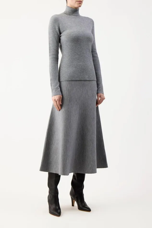 Gabriela Hearst Sweaters and Turtlenecks Women May Knit Turtleneck In Heather Grey Merino Wool Cashmere