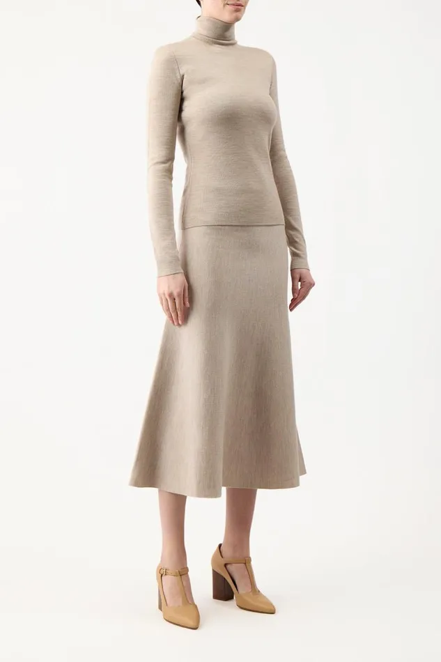 Gabriela Hearst Sweaters and Turtlenecks Women May Knit Turtleneck In Oatmeal Merino Wool Cashmere
