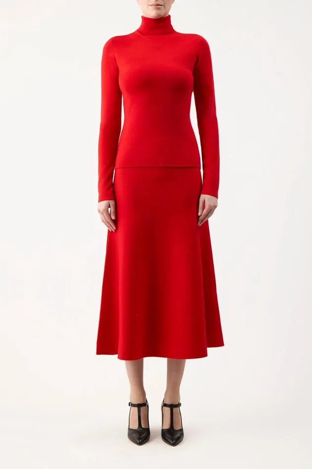 Gabriela Hearst Sweaters and Turtlenecks Women May Knit Turtleneck In Red Topaz Merino Wool Cashmere