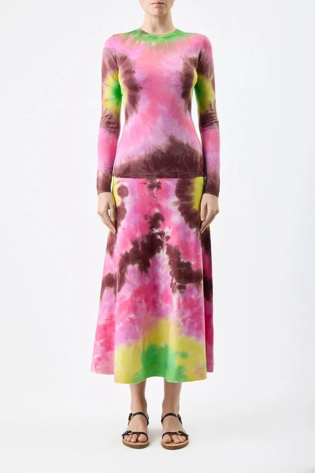 Gabriela Hearst Sweaters and Turtlenecks Women Miller Knit Sweater In Multi Tie Dye Cashmere