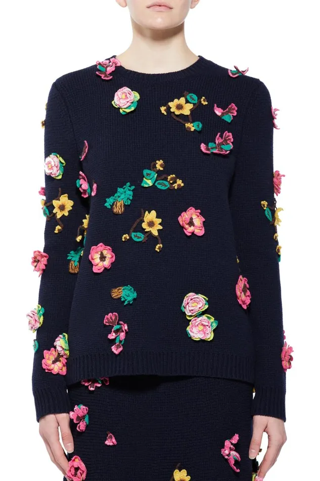 Gabriela Hearst Sweaters and Turtlenecks Women Nola Knit Sweater In Dark Navy Cashmere