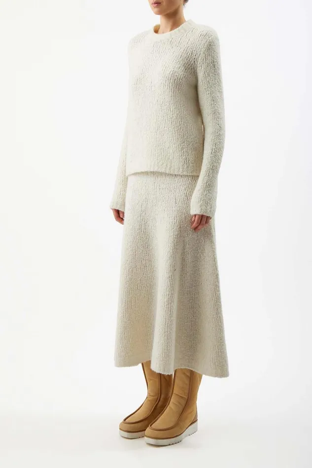 Gabriela Hearst Sweaters and Turtlenecks Women Philippe Knit Sweater In Ivory Cashmere Boucle