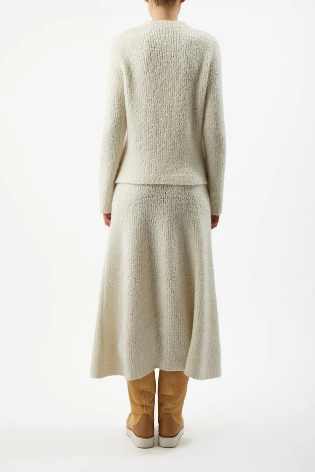 Gabriela Hearst Sweaters and Turtlenecks Women Philippe Knit Sweater In Ivory Cashmere Boucle