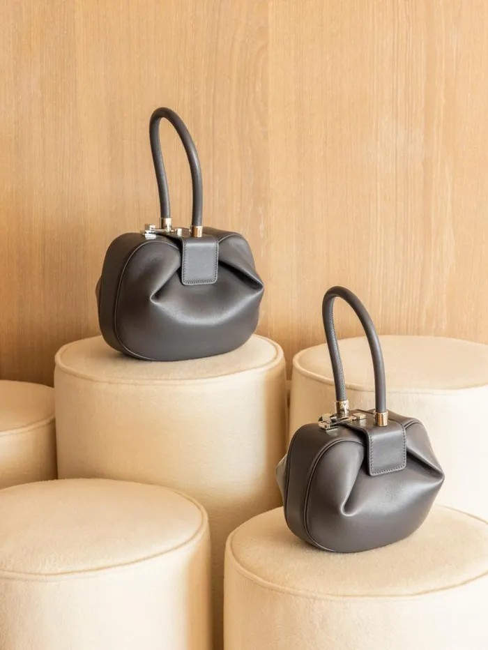 Gabriela Hearst Top Handles WomenMen Demi Bag In Charcoal Nappa Leather