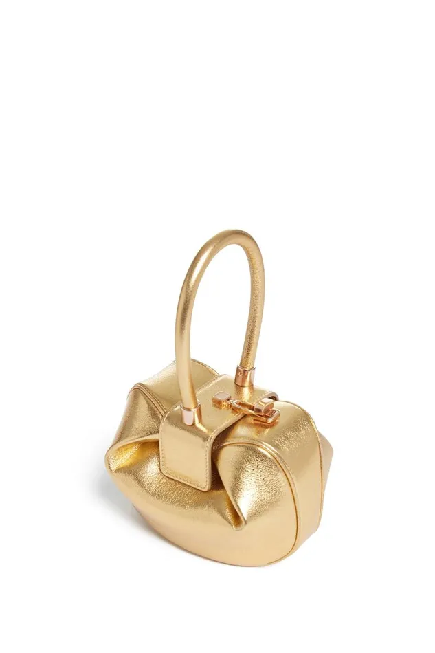 Gabriela Hearst Top Handles WomenMen Demi Bag In Gold Metallic Nappa Leather