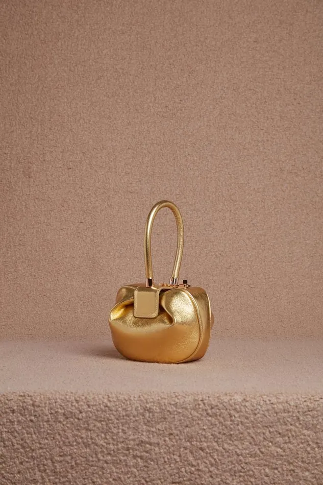 Gabriela Hearst Top Handles WomenMen Demi Bag In Gold Metallic Nappa Leather