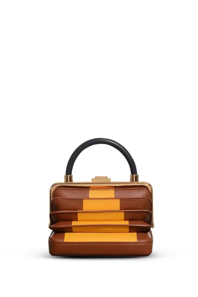 Gabriela Hearst Top Handles WomenMen Diana Bag In Cognac Yellow and Black Nappa Leather