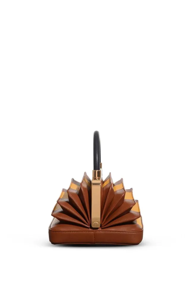 Gabriela Hearst Top Handles WomenMen Diana Bag In Cognac Yellow and Black Nappa Leather