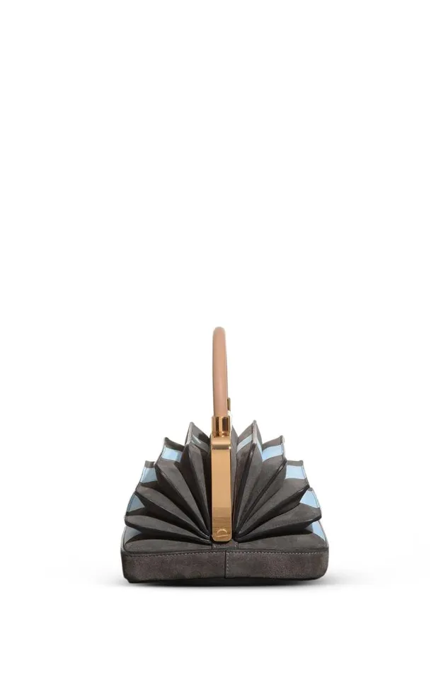 Gabriela Hearst Top Handles WomenMen Diana Bag In Grey and Light Blue Suede With Nude Nappa Leather Handle