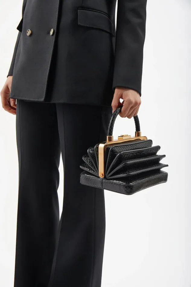 Gabriela Hearst Top Handles WomenMen Diana Bag In Grey and Light Blue Suede With Nude Nappa Leather Handle