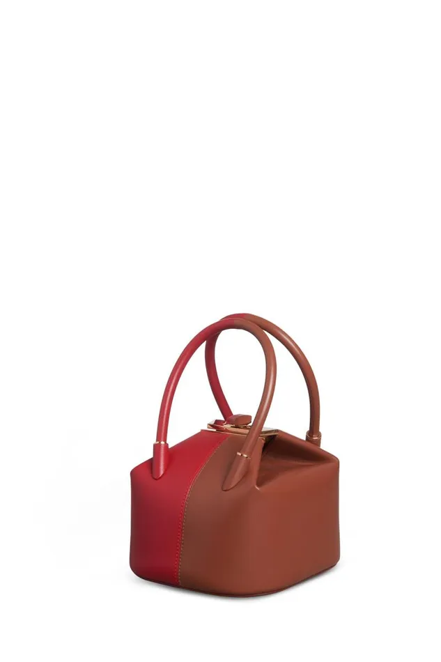 Gabriela Hearst Top Handles WomenMen Mini Baez Bag In Cognac and Red Nappa Leather Gabriela Hearst Top Handles WomenMen Mini Baez Bag In Cognac and Red Nappa Leather