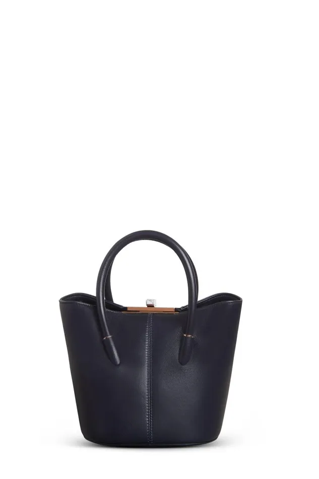 Gabriela Hearst Top Handles WomenMen Mini Baez Bag In Navy Nappa Leather