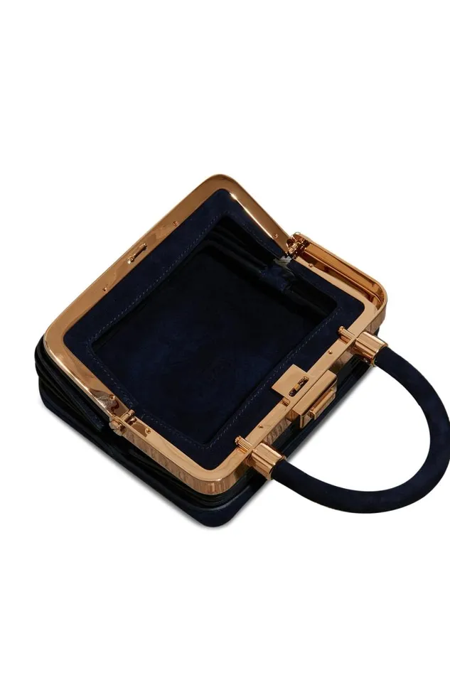 Gabriela Hearst Top Handles WomenMen Mini Diana Bag In Navy Suede
