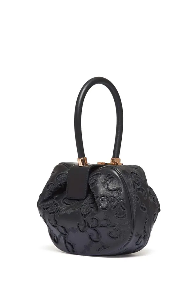 Gabriela Hearst Top Handles WomenMen Nina Bag In Black Nappa Leather With Lace
