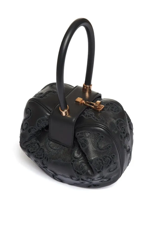 Gabriela Hearst Top Handles WomenMen Nina Bag In Black Nappa Leather With Lace