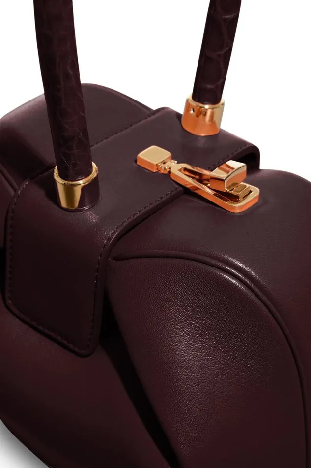 Gabriela Hearst Top Handles WomenMen Nina Bag In Bordeaux Nappa Leather With Crocodile Leather Handle
