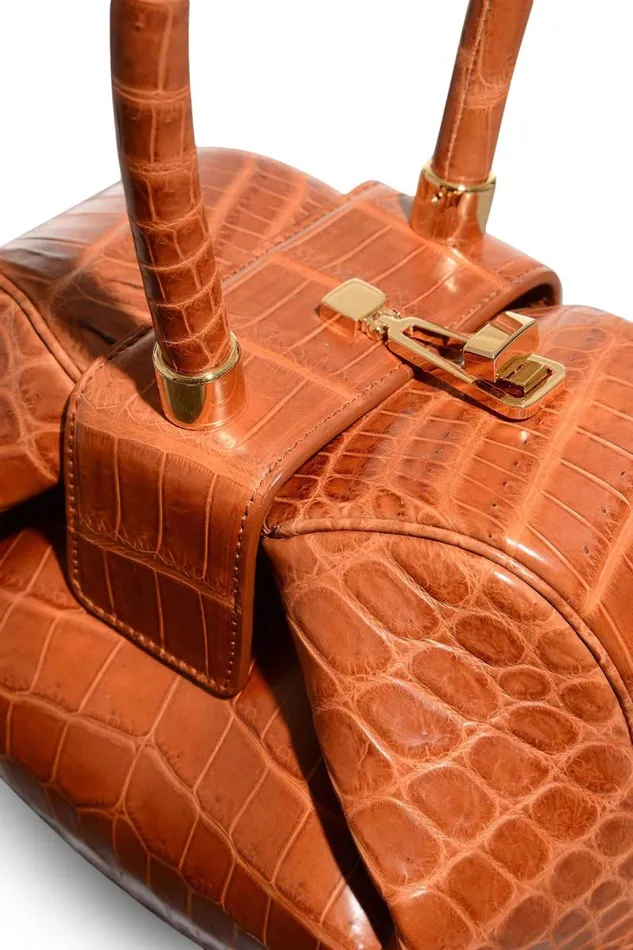 Gabriela Hearst Top Handles WomenMen Nina Bag In Cognac Crocodile Leather