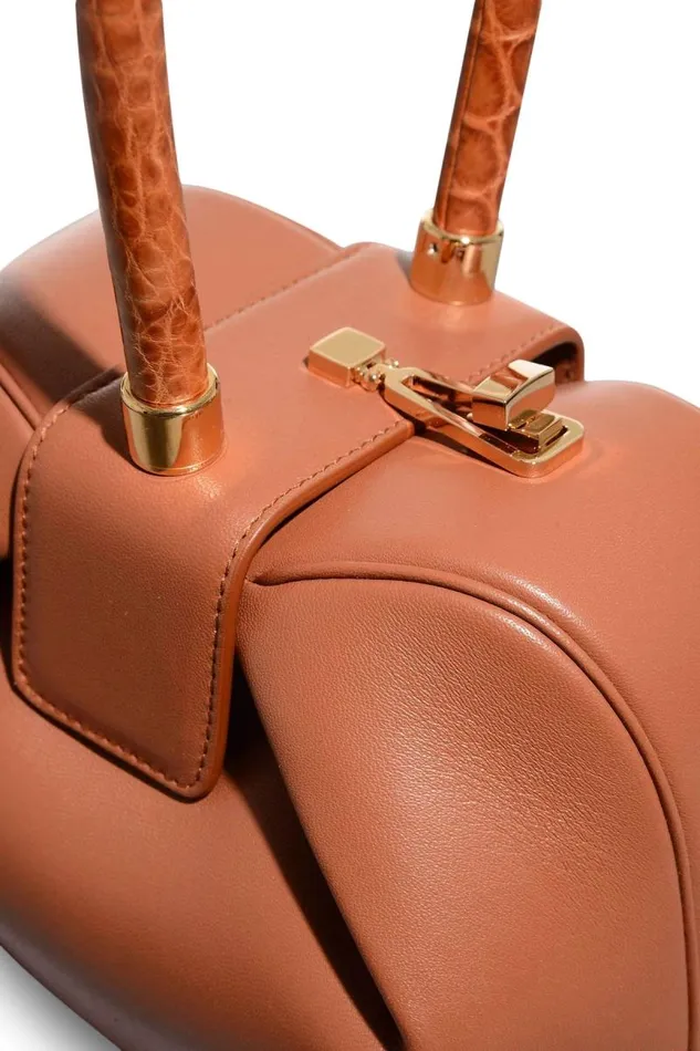 Gabriela Hearst Top Handles WomenMen Nina Bag In Cognac Nappa Leather With Crocodile Leather Handle
