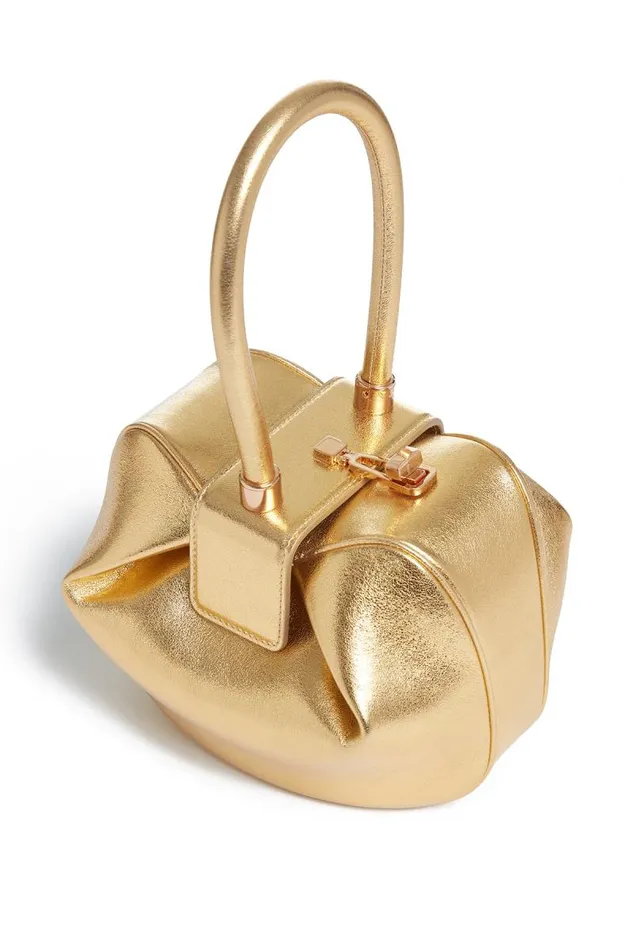 Gabriela Hearst Top Handles WomenMen Nina Bag In Gold Metallic Nappa Leather