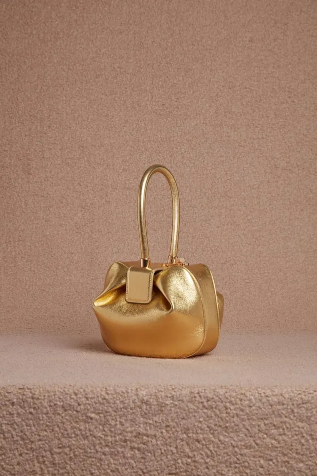 Gabriela Hearst Top Handles WomenMen Nina Bag In Gold Metallic Nappa Leather