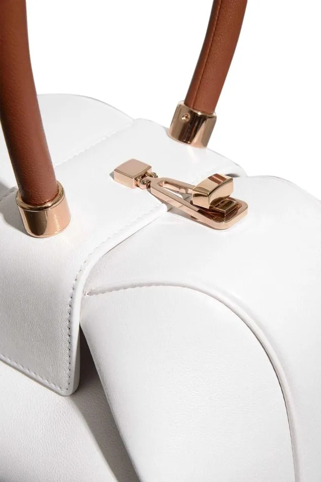 Gabriela Hearst Top Handles WomenMen Nina Bag In Ivory and Cognac Nappa Leather