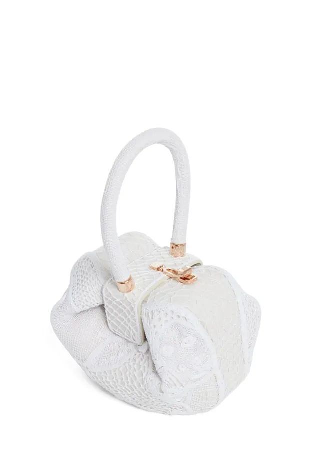 Gabriela Hearst Top Handles WomenMen Nina Bag In Ivory Nappa Leather With Cotton Macrame