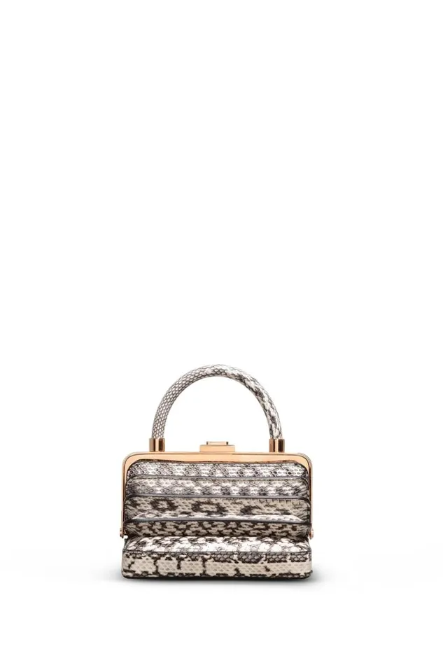Gabriela Hearst Top Handles WomenMen Small Diana Bag In Black and Ivory Snakeskin