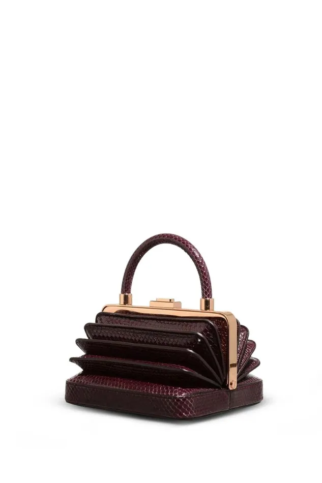 Gabriela Hearst Top Handles WomenMen Small Diana Bag In Bordeaux Snakeskin