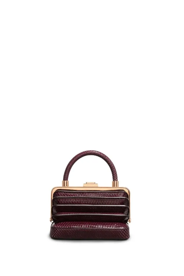 Gabriela Hearst Top Handles WomenMen Small Diana Bag In Bordeaux Snakeskin