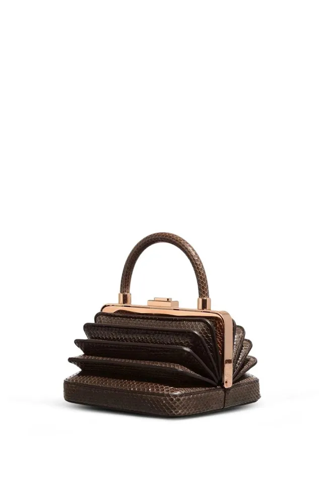 Gabriela Hearst Top Handles WomenMen Small Diana Bag In Charcoal Snakeskin
