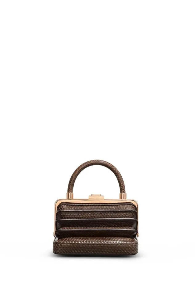 Gabriela Hearst Top Handles WomenMen Small Diana Bag In Charcoal Snakeskin