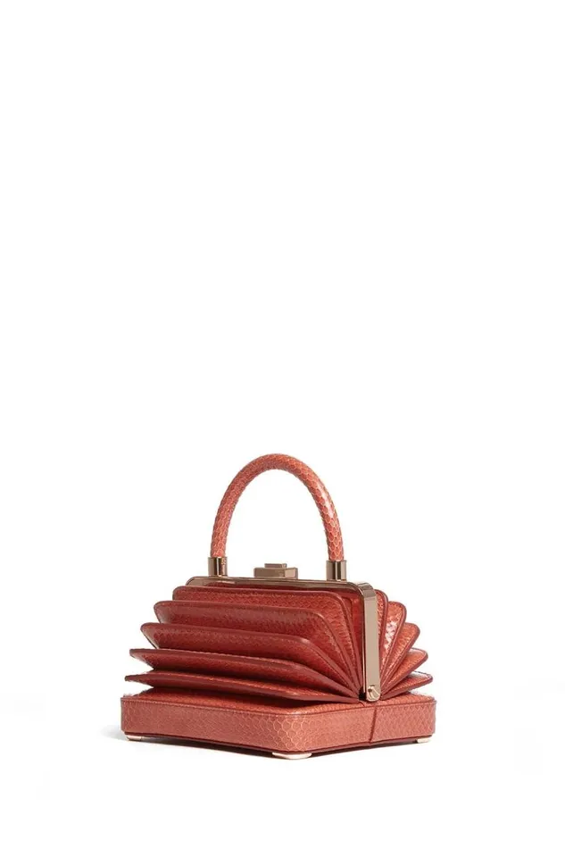 Gabriela Hearst Top Handles WomenMen Small Diana Bag In Coral Snakeskin