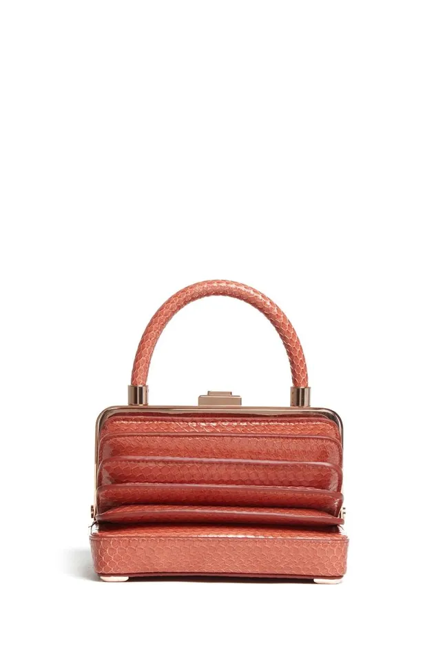 Gabriela Hearst Top Handles WomenMen Small Diana Bag In Coral Snakeskin