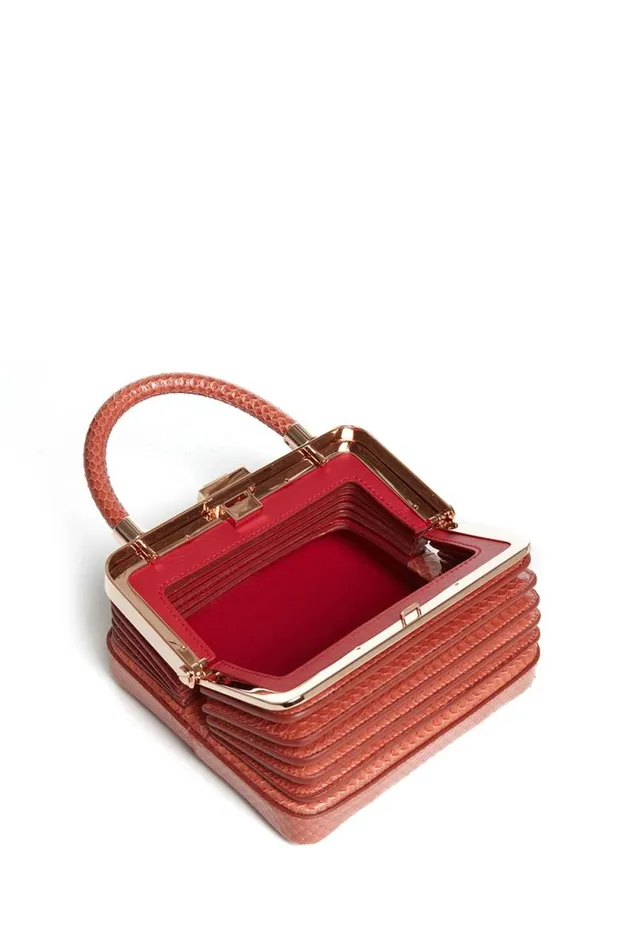 Gabriela Hearst Top Handles WomenMen Small Diana Bag In Coral Snakeskin